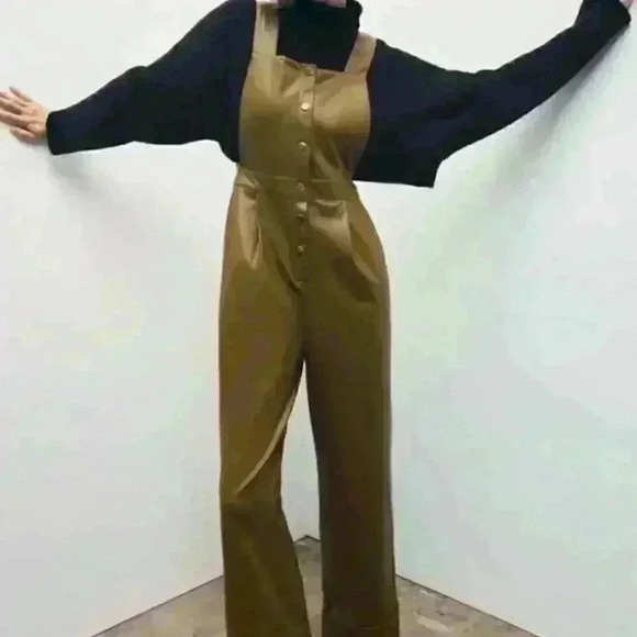 Zara Faux Leather Jumpsuit - Picture 2 of 11